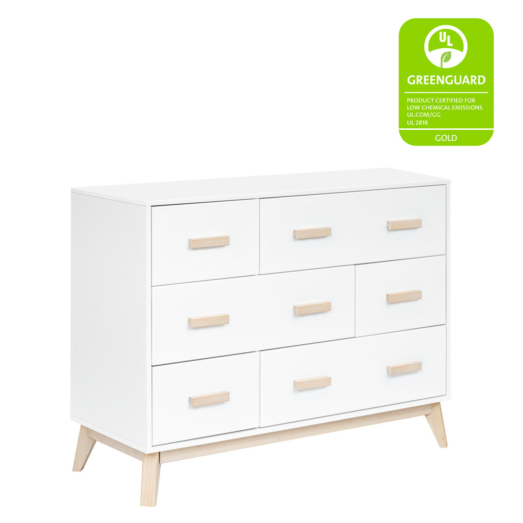 Babyletto Scoot 6-Drawer Dresser with GREENGUARD Gold tag in -- Color_White / Washed Natural