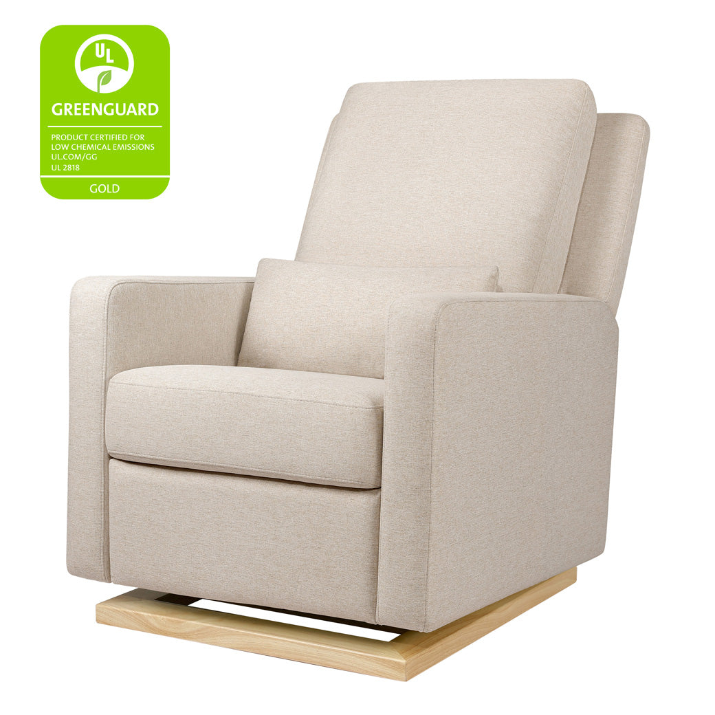 Babyletto Sigi Glider Recliner with GREENGUARD Gold tag  in -- Color_Performance Beach Eco-Weave with Light Wood Base