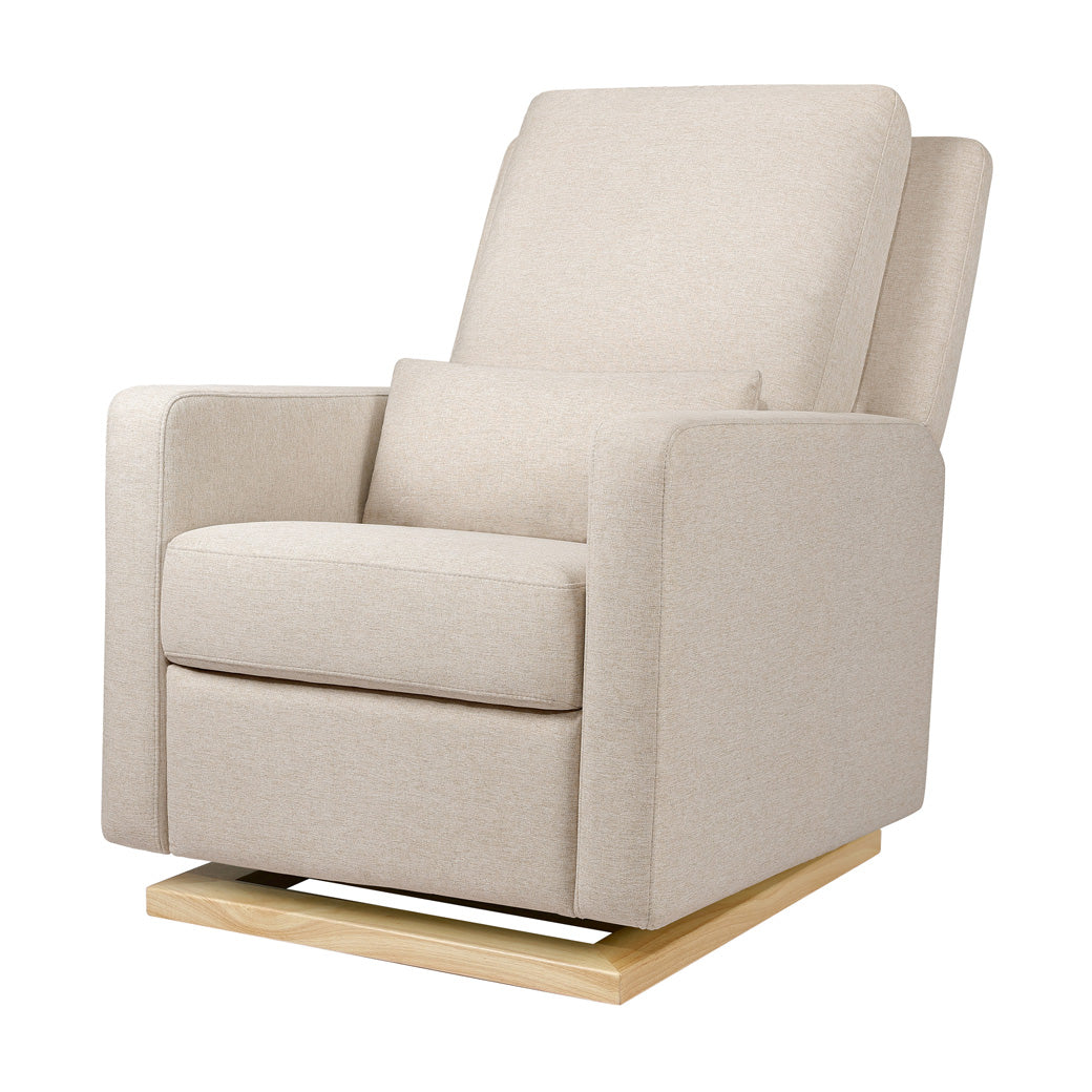 Babyletto Sigi Glider Recliner in -- Color_Performance Beach Eco-Weave with Light Wood Base