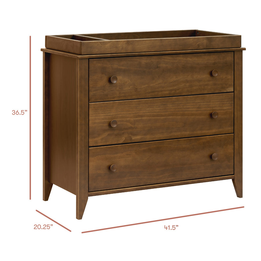 Babyletto Sprout 3-Drawer Changer Dresser with Removable Changing Tray Natural Walnut Babyletto Sprout 3-Drawer Changer Dresser with Removable Changing Tray Natural Walnut