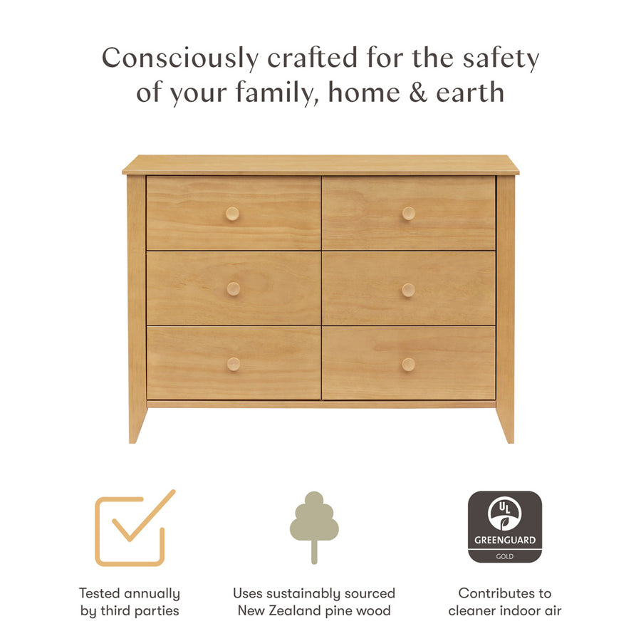 pre assembled baby dresser Sprout 6 Drawer Double Dresser Babyletto Color: Honey