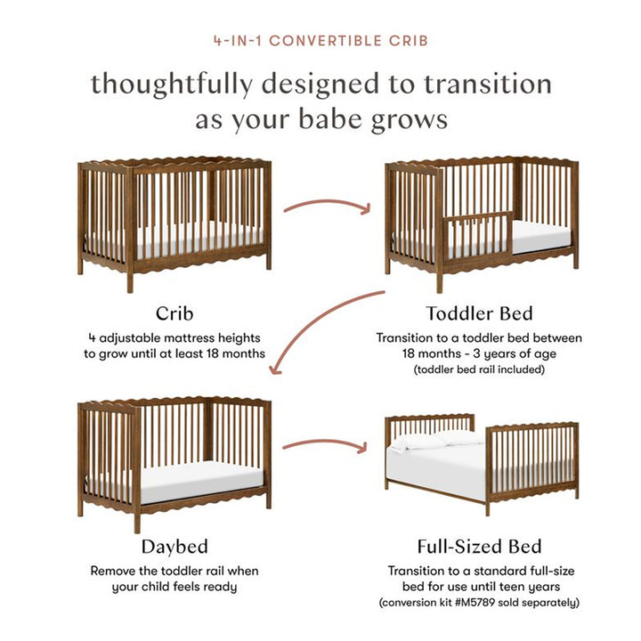 Swell 4-in-1 Convertible Crib with Toddler Bed Conversion Kit