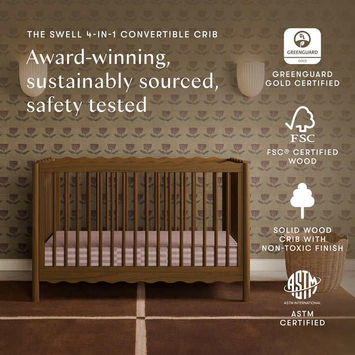 Swell 4-in-1 Convertible Crib with Toddler Bed Conversion Kit