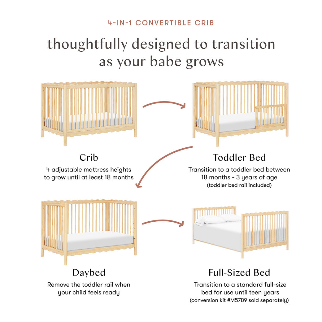 Swell 4-in-1 Convertible Crib with Toddler Bed Conversion Kit