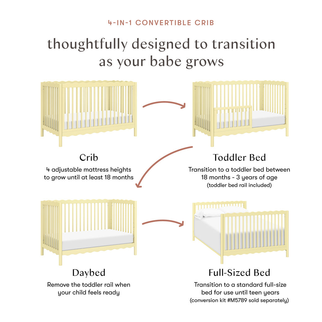 Swell 4-in-1 Convertible Crib with Toddler Bed Conversion Kit