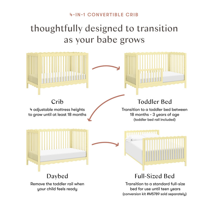 Swell 4-in-1 Convertible Crib with Toddler Bed Conversion Kit