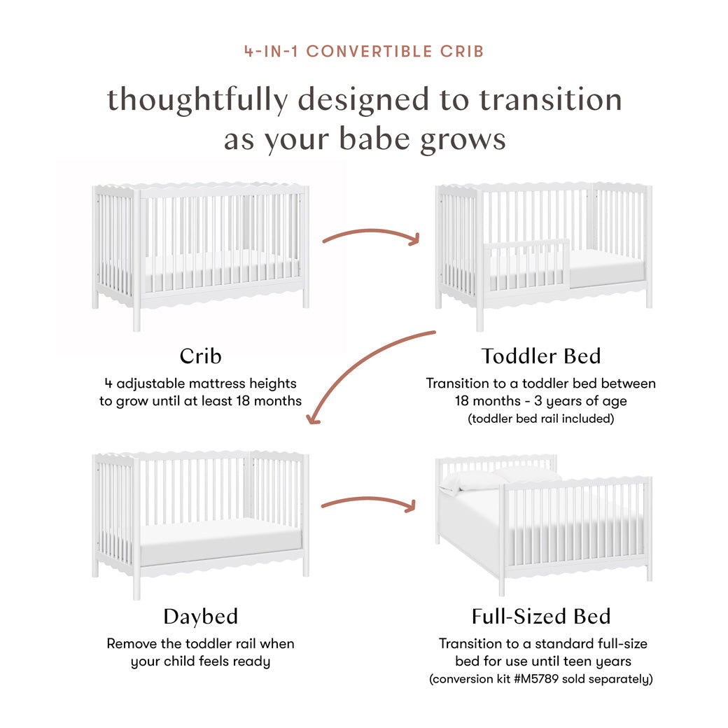 Swell 4-in-1 Convertible Crib with Toddler Bed Conversion Kit