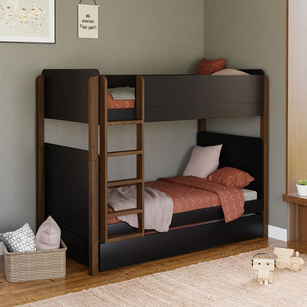 Babyletto's Universal Twin Storage Trundle Bed in a kids room in -- Color_Black