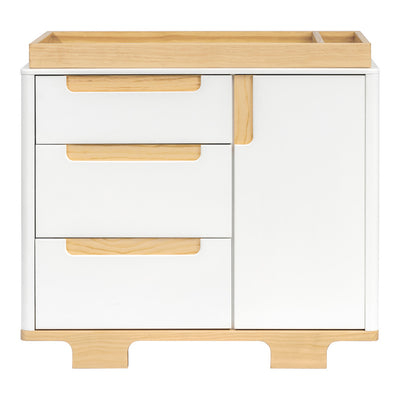 Front view of Babyletto Yuzu 3-Drawer Changer Dresser in -- Color_White / Natural