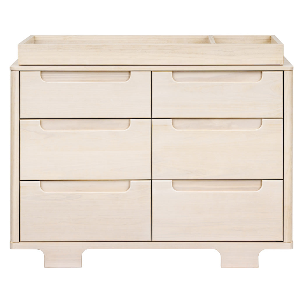 Front view of Babyletto Yuzu 6-Drawer Dresser with changing tray in -- Color_Washed Natural