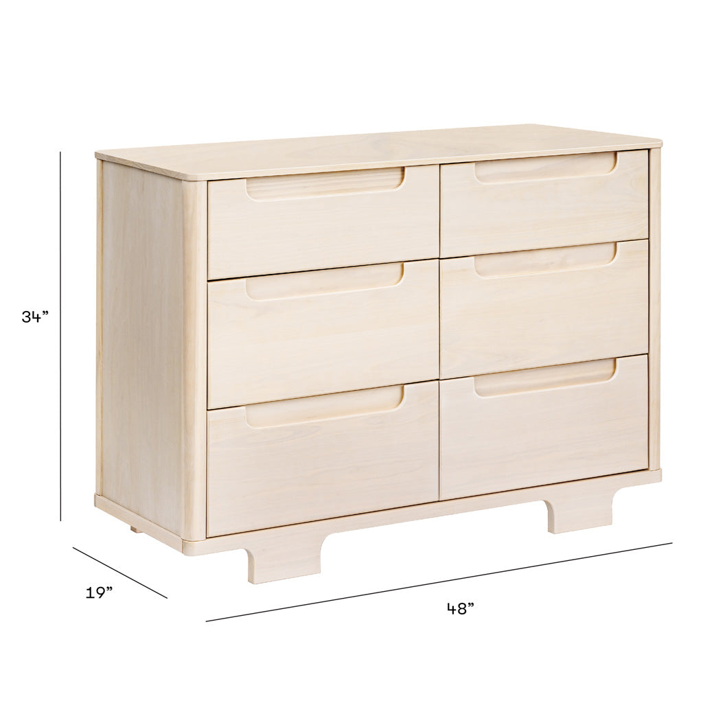 Dimensions of Babyletto Yuzu 6-Drawer Dresser in -- Color_Washed Natural