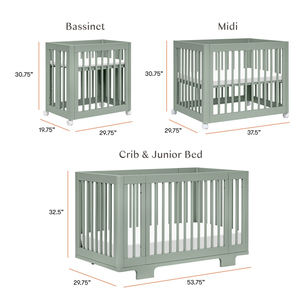 Yuzu 8-In-1 Convertible Crib With All Stages Conversion Kits