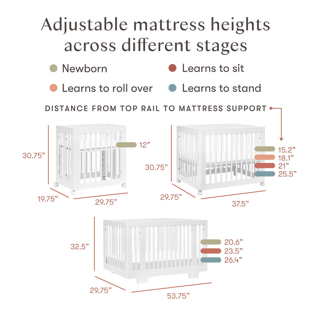 Yuzu 8-In-1 Convertible Crib With All Stages Conversion Kits