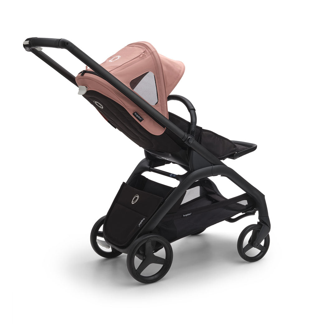 Bugaboo Dragonfly Breezy Sun Canopy on a stroller with one layer spread out in -- Color_Morning Pink