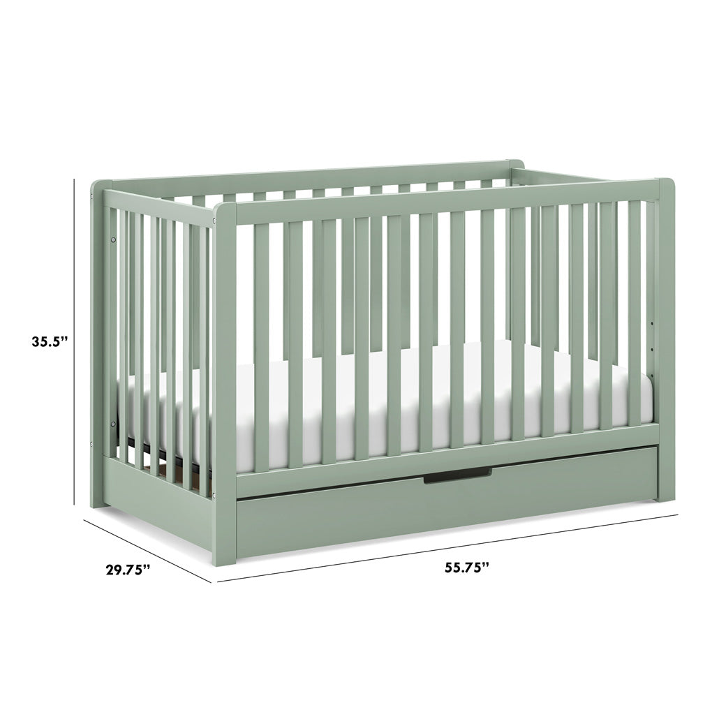 Dimensions of Carter's by DaVinci Colby 4-in-1 Convertible Crib with Trundle Drawer in -- Color_Light Sage