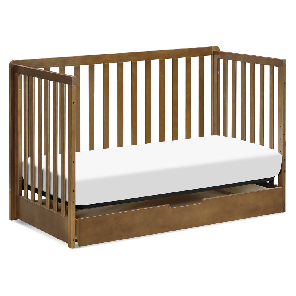 Carter's by DaVinci Colby 4-in-1 Convertible Crib with Trundle Drawer as daybed in -- Color_Walnut