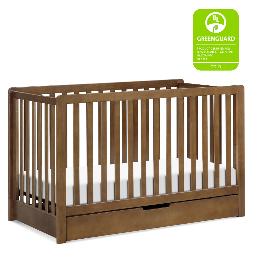 Carter's by DaVinci Colby 4-in-1 Convertible Crib with Trundle Drawer with GREENGUARD Gold tag in -- Color_Walnut