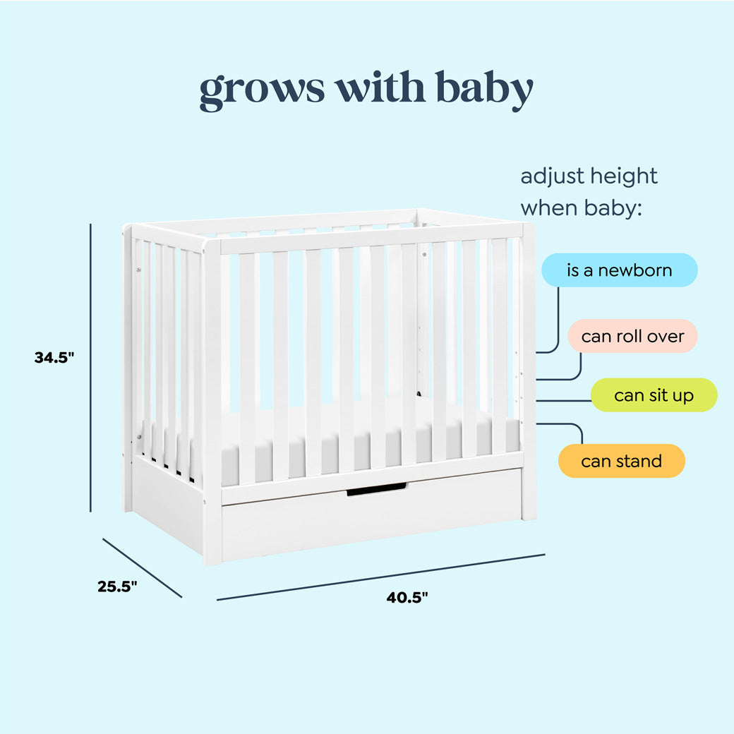 Colby 4-in-1 Convertible Mini Crib with Trundle