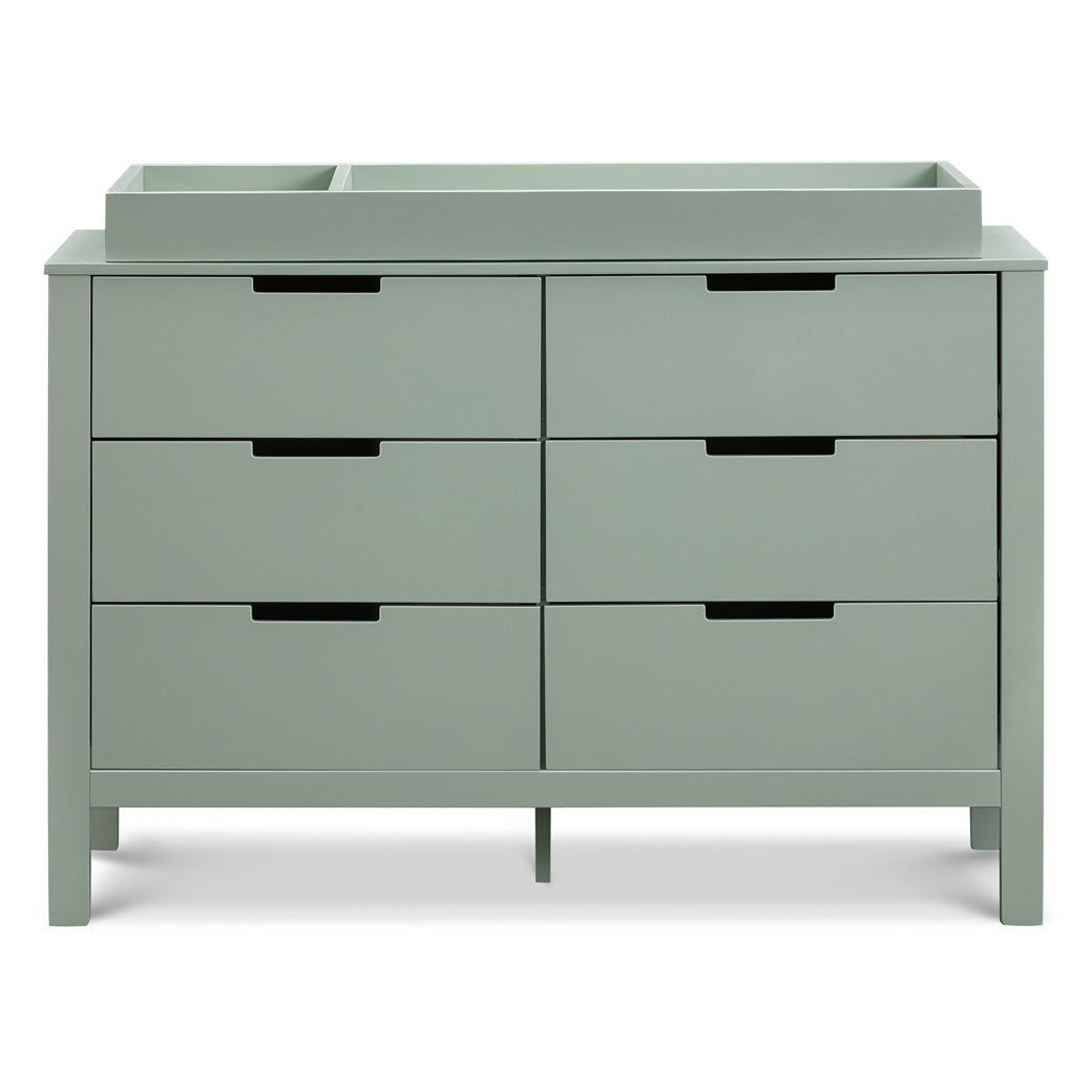 Front view of Carter's by DaVinci Colby 6-Drawer Dresser with changing tray in -- Color_Light Sage