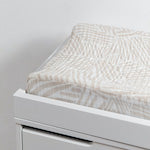 Babyletto Quilted Changing Pad Cover In GOTS Certified Organic Muslin Cotton in -- Color_Oat Stripe