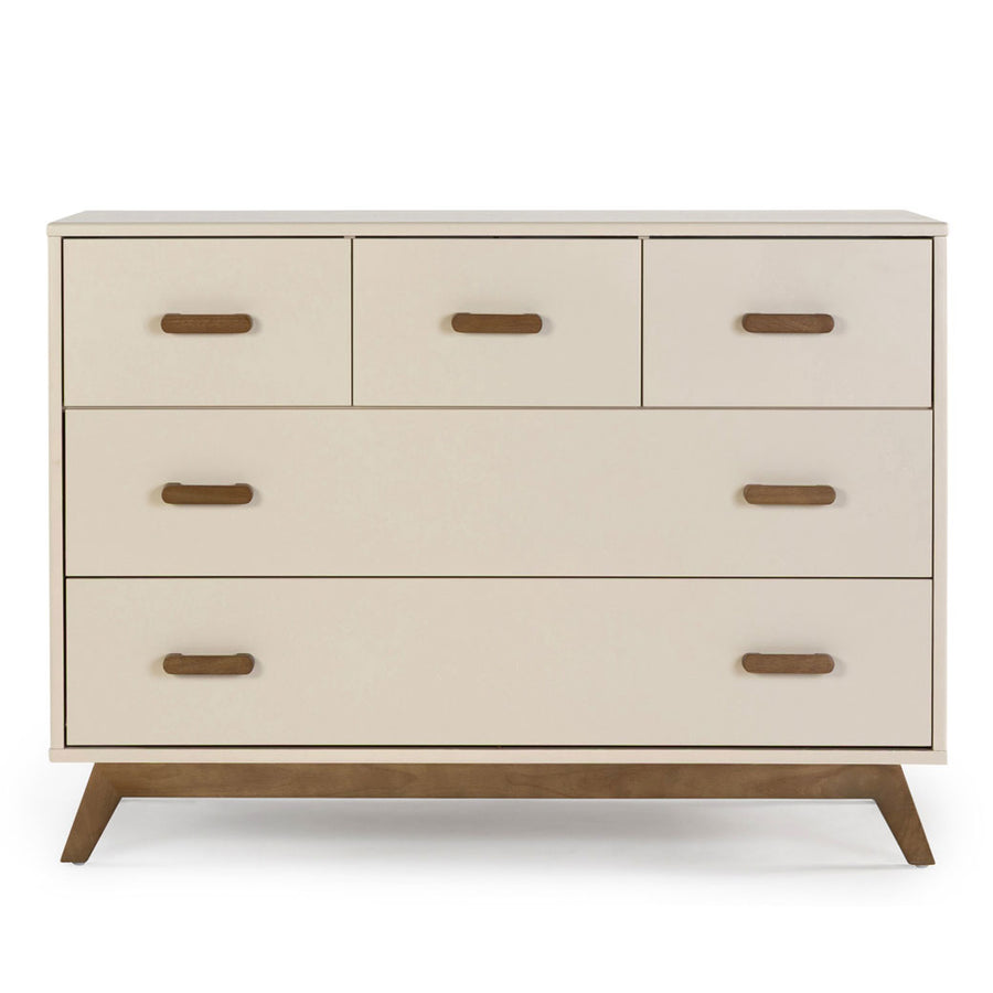 dadada Soho 5-Drawer Dresser, Almond Milk/ Walnut