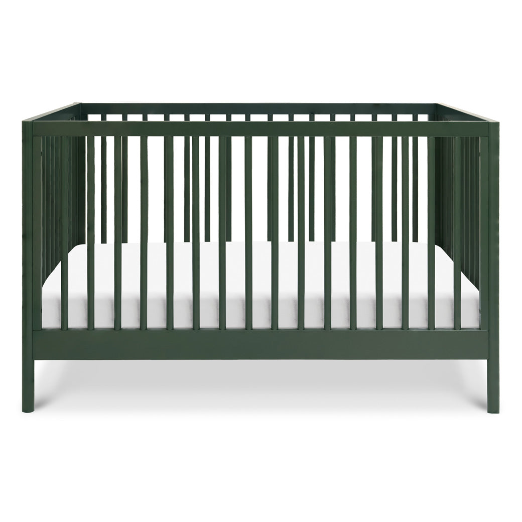 Front view of DaVinci Birdie 3-in-1 Convertible Crib in -- Color_Forest Green