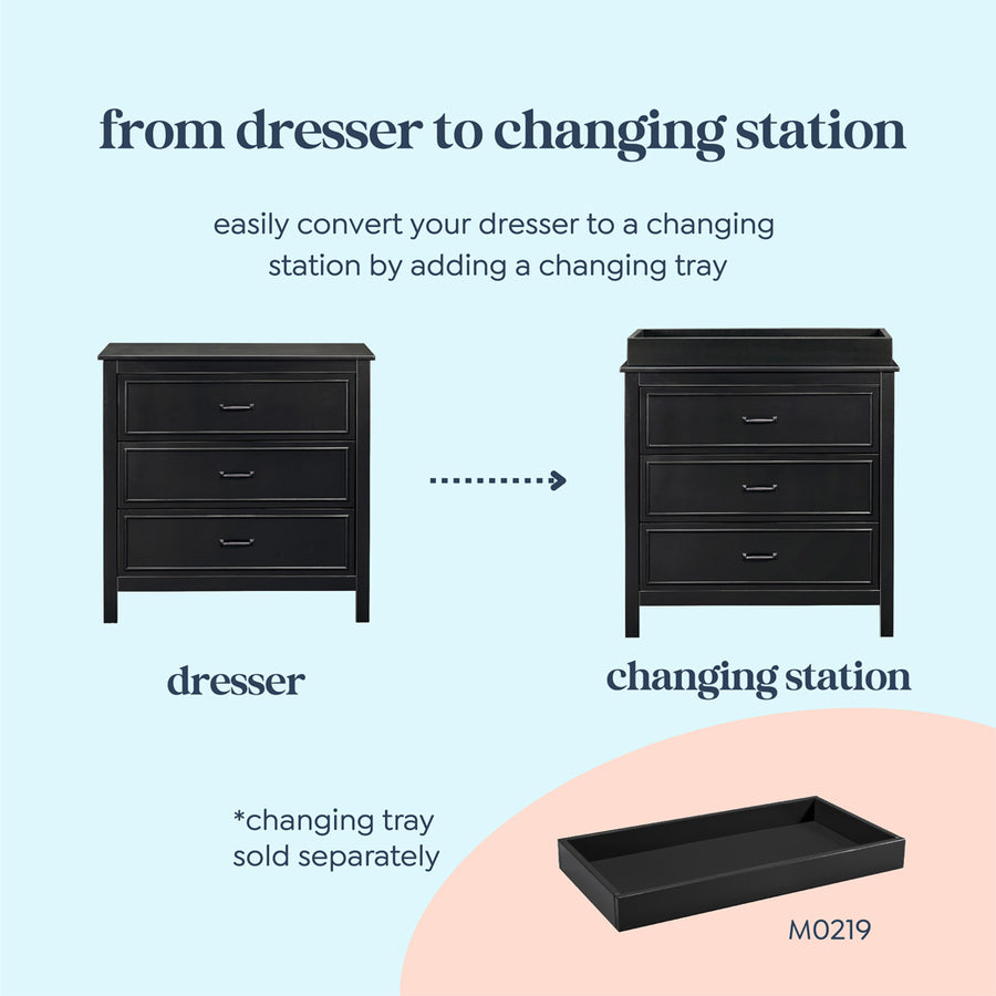 DaVinci Charlie 3-Drawer Dresser | Modern Nursery DaVinci Charlie 3-Drawer Dresser | Modern Nursery