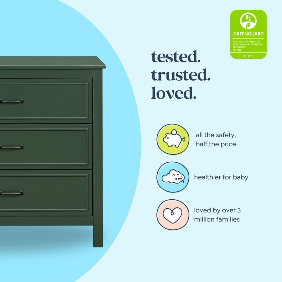 DaVinci Charlie 3-Drawer Dresser - Ebony DaVinci Charlie 3-Drawer Dresser - Ebony