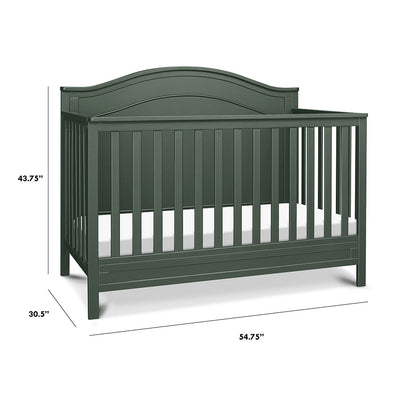 Dimensions of Front view of The DaVinci Charlie 4-in-1 Convertible Crib in -- Color_Forest Green