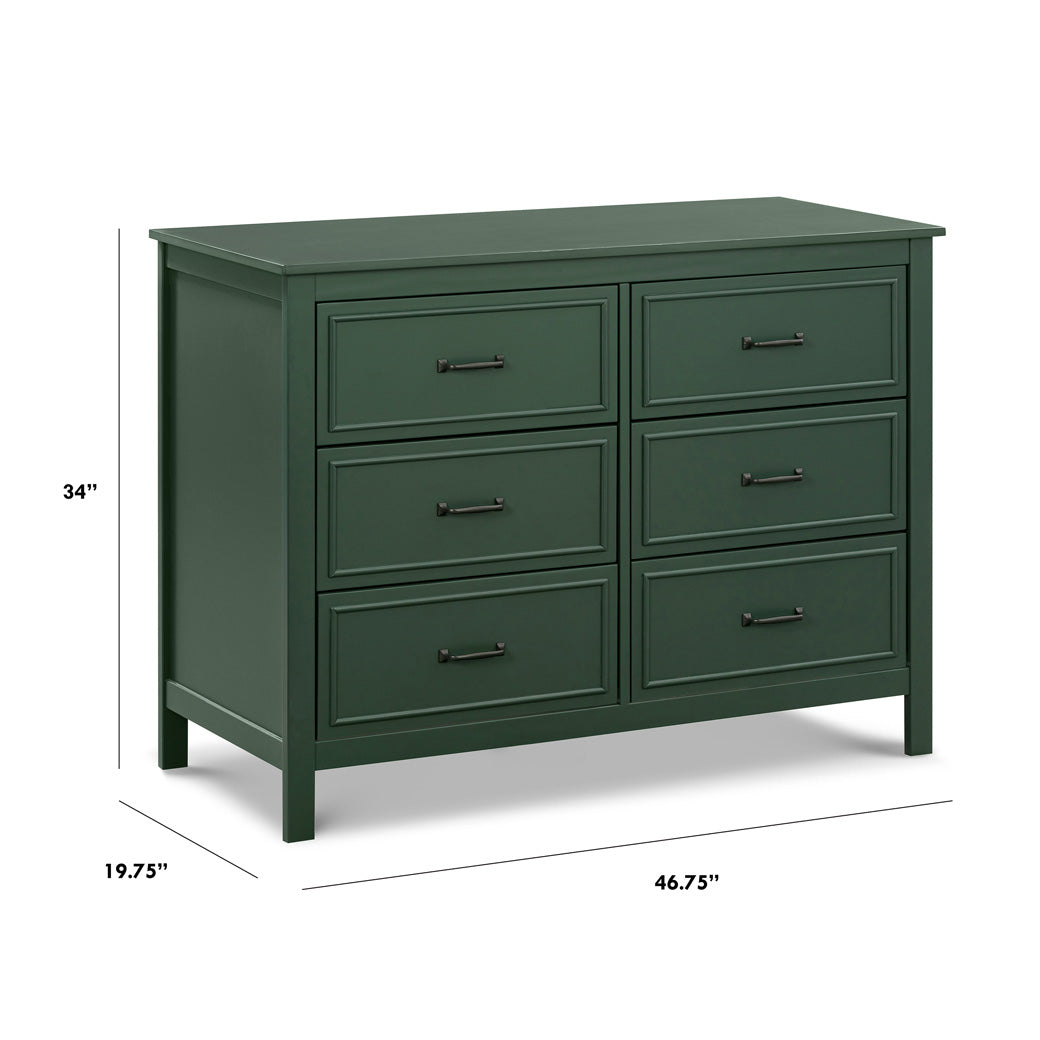 DaVinci Charlie 6-Drawer Double Dresser - Forest Green