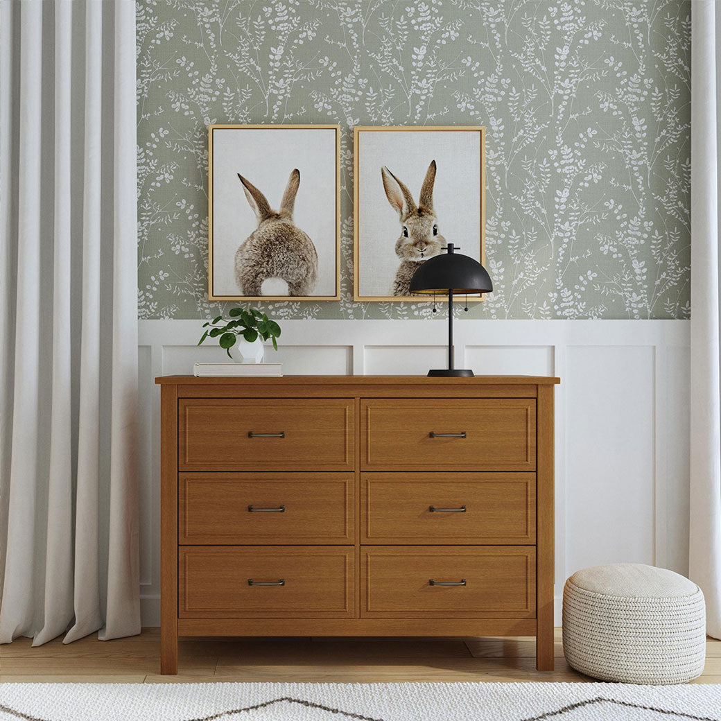The DaVinci Charlie 6-Drawer Dresser in a room in -- Color_Chestnut