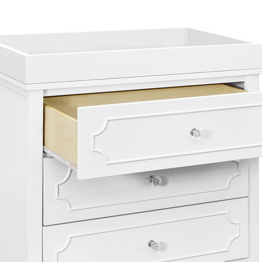 DaVinci Chloe Regency 3-Drawer Dresser with open drawer in -- Color_White