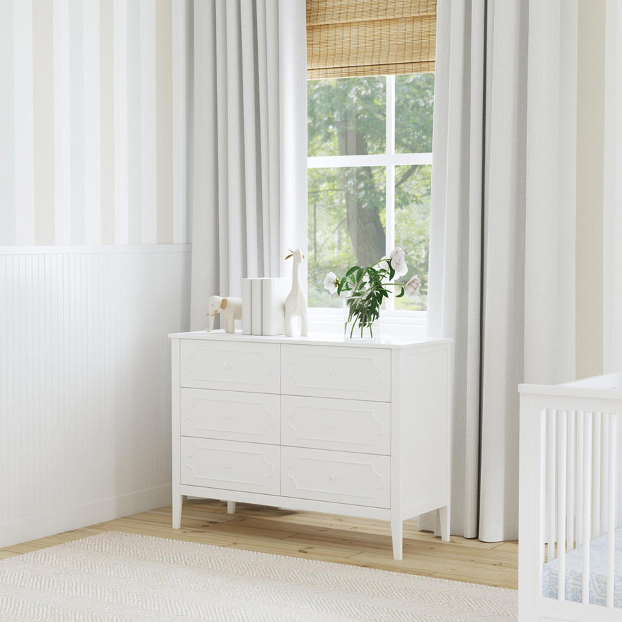 davinci fog grey dresser DaVinci Fairway 6-Drawer Double Dresser Cottage White