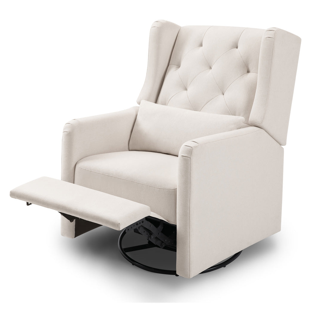 Reclined DaVinci Everly Recliner and Swivel Glider in -- Color_Performance Cream Eco-Weave