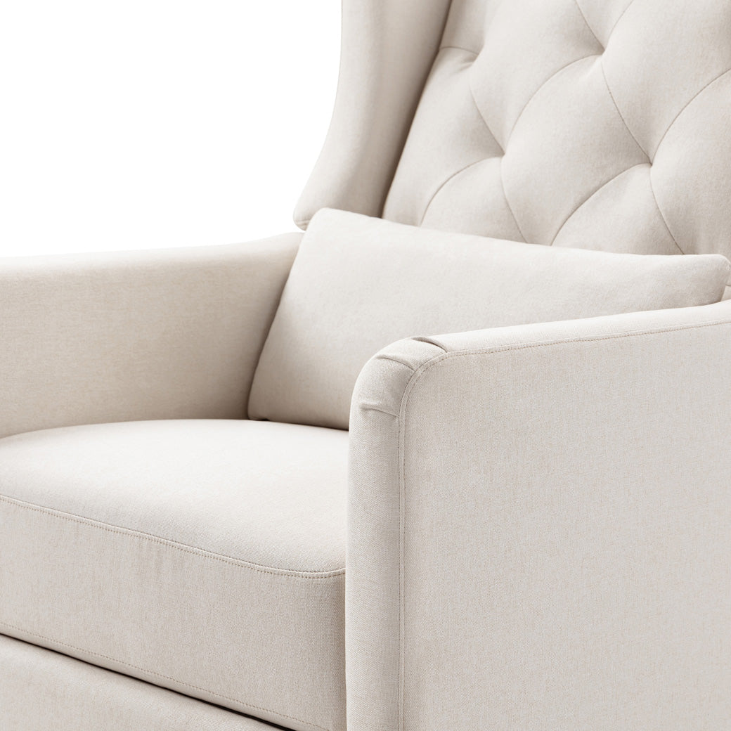 Closeup of DaVinci Everly Recliner and Swivel Glider in -- Color_Performance Cream Eco-Weave