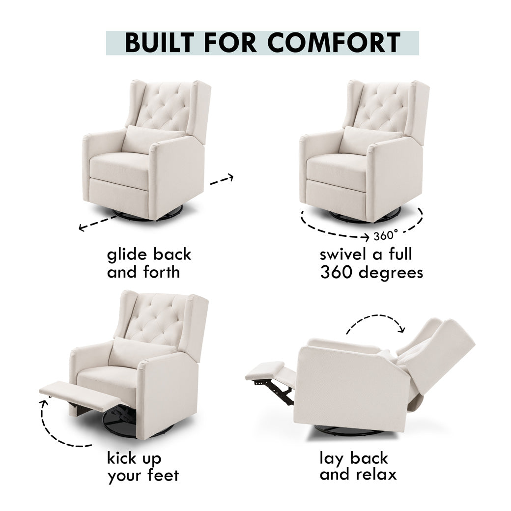 Features of DaVinci Everly Recliner and Swivel Glider in -- Color_Performance Cream Eco-Weave