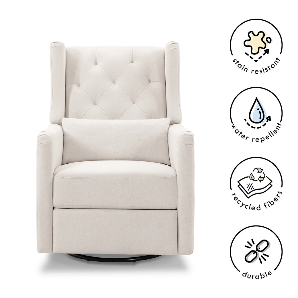 Material features of DaVinci Everly Recliner and Swivel Glider in -- Color_Performance Cream Eco-Weave