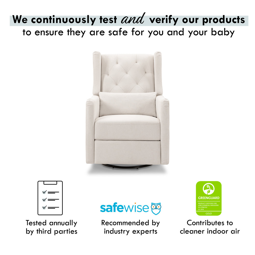 Certification of DaVinci Everly Recliner and Swivel Glider in -- Color_Performance Cream Eco-Weave