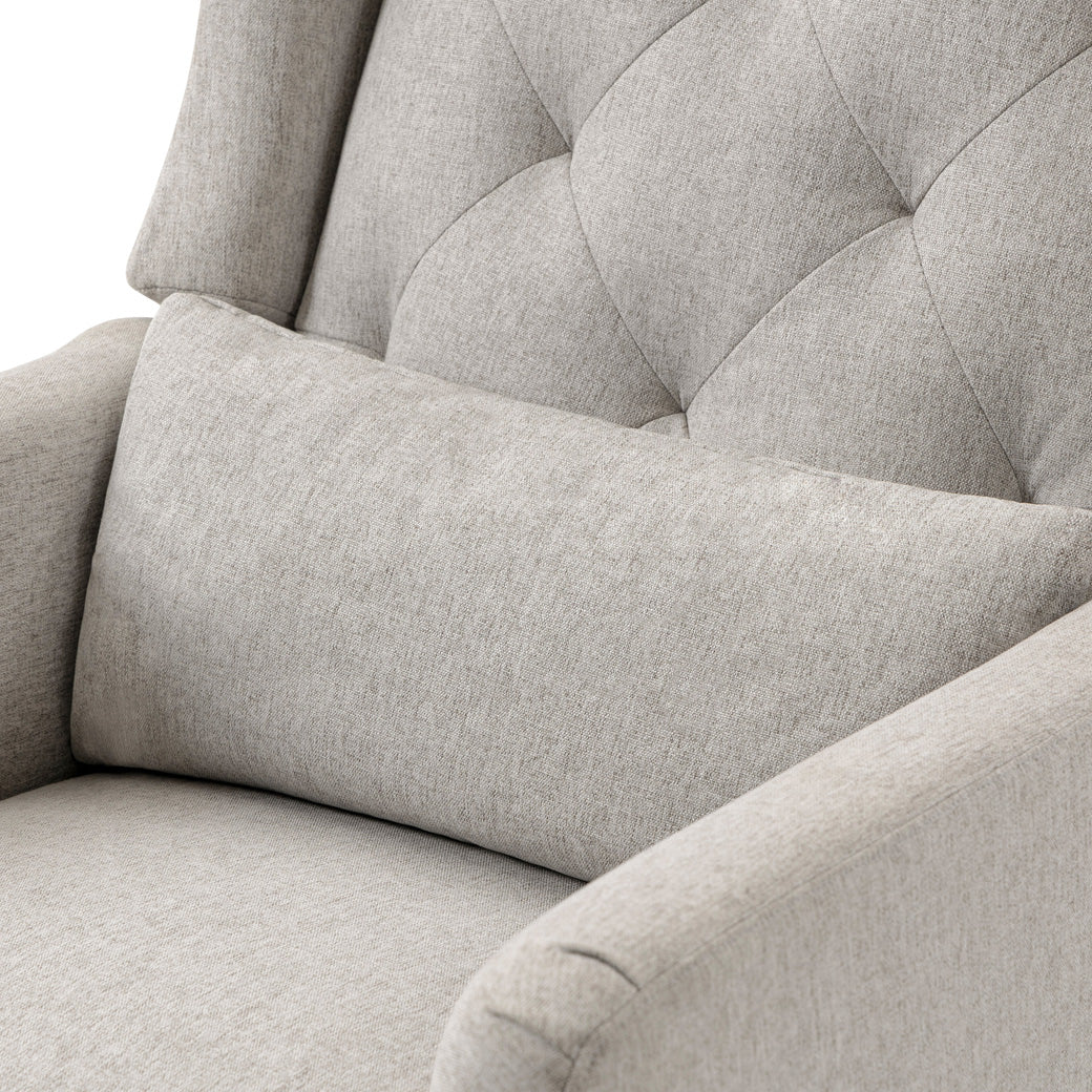 Closeup of DaVinci Everly Recliner and Swivel Glider in -- Color_Performance Grey Eco-Weave