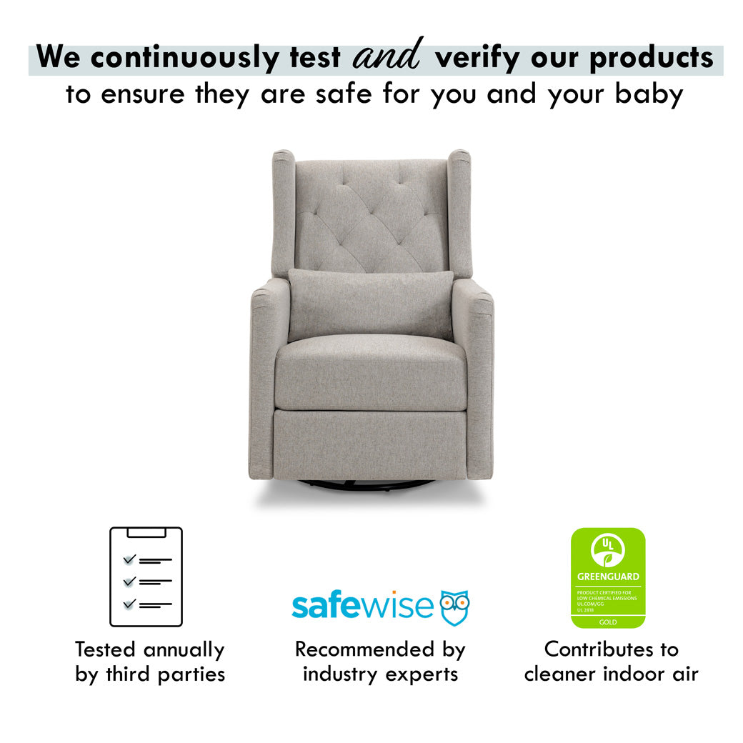 Certifications of DaVinci Everly Recliner and Swivel Glider in -- Color_Performance Grey Eco-Weave