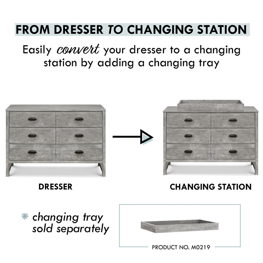 davinci fairway dresser cottage grey DaVinci Fairway 6-Drawer Double Dresser