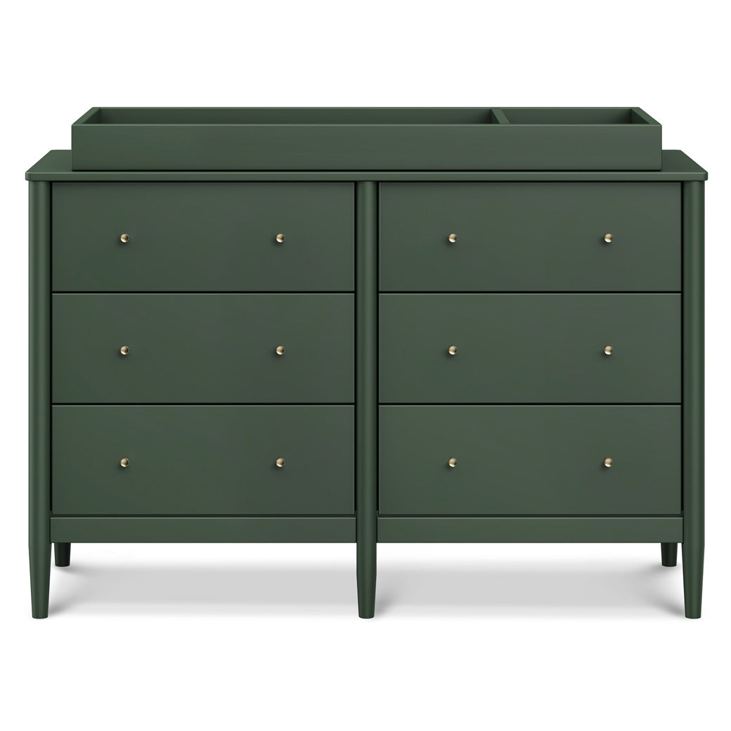 Front view of DaVinci Frem 6-Drawer Dresser with changing tray in -- Color_Forest Green
