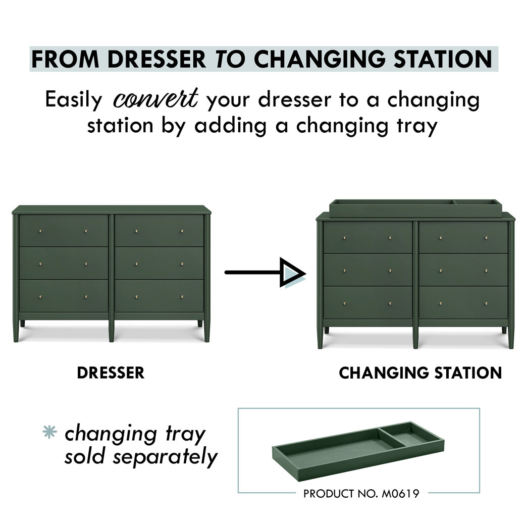 Conversion of DaVinci Frem 6-Drawer Dresser in -- Color_Forest Green