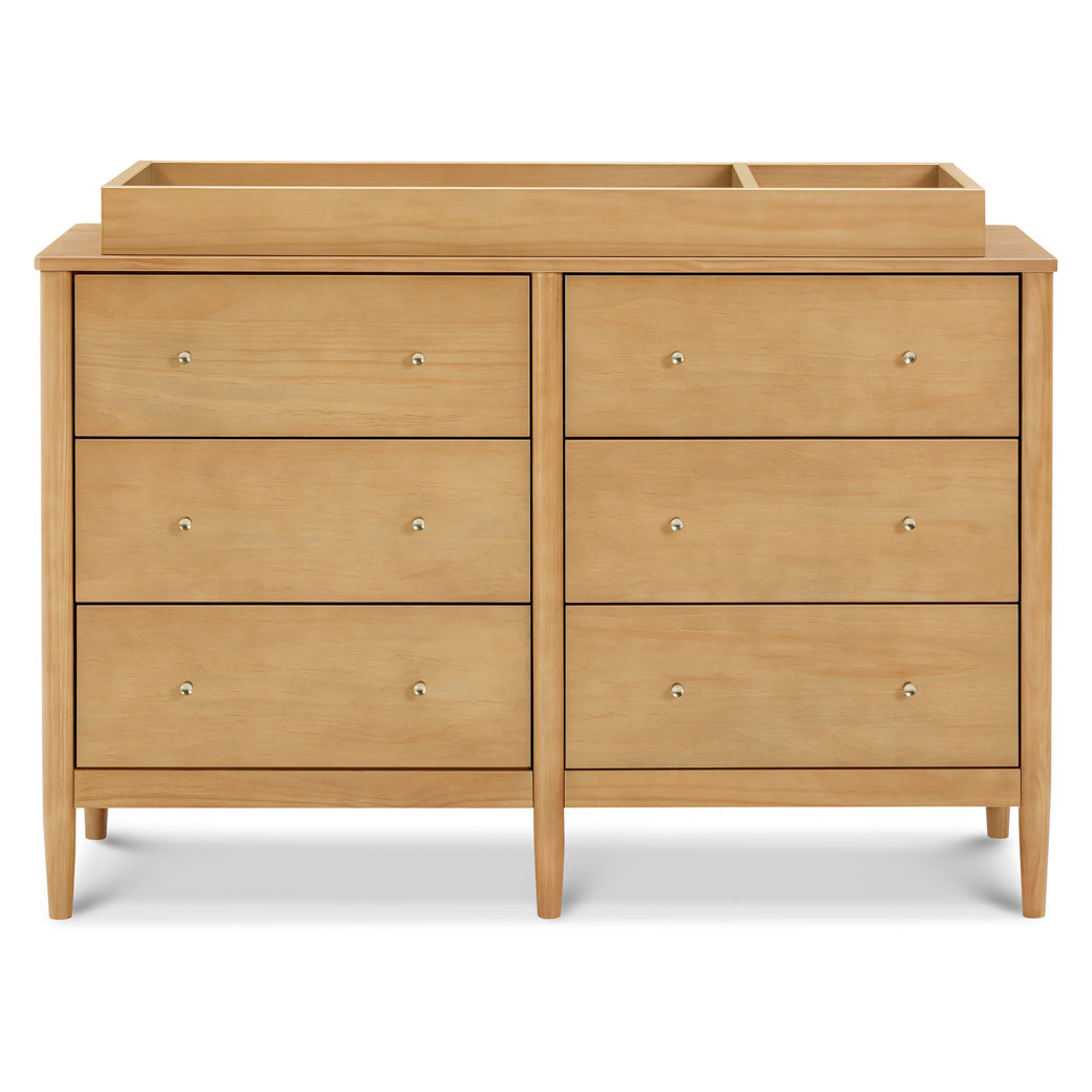 Front view of DaVinci Frem 6-Drawer Dresser with changing tray  in -- Color_Honey