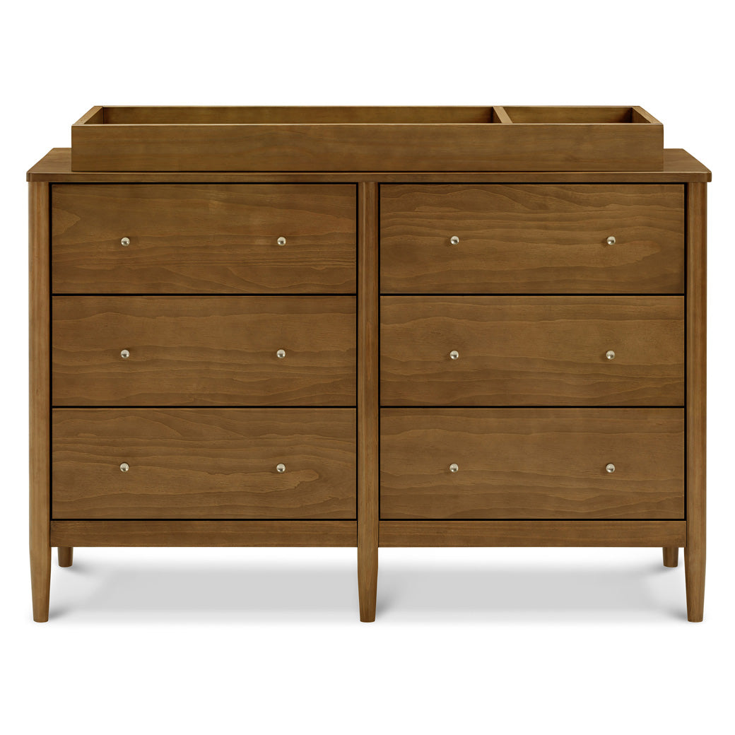 Front view of DaVinci Frem 6-Drawer Dresser with changing tray in -- Color_Walnut
