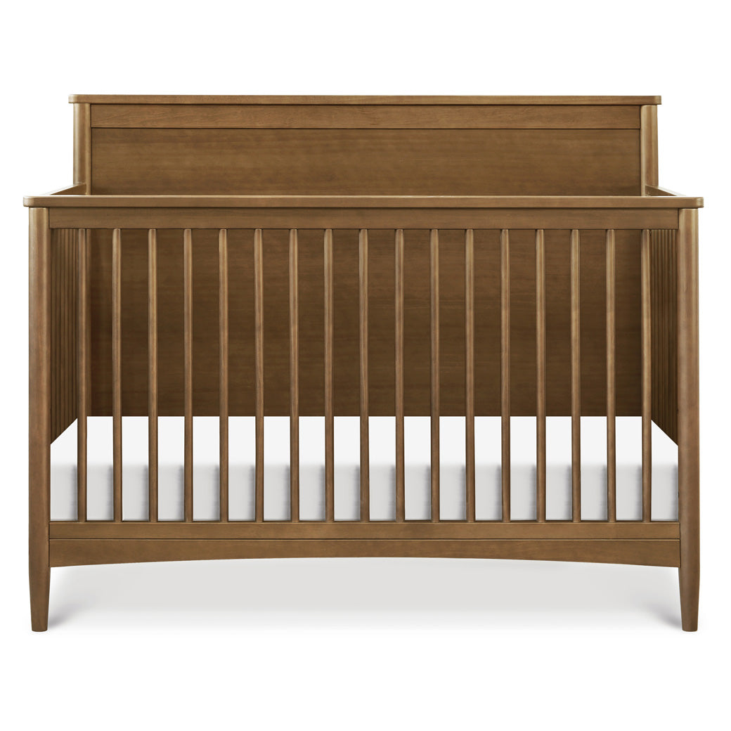 Front view of DaVinci Frem 4-in-1 Convertible Crib in -- Color_Walnut