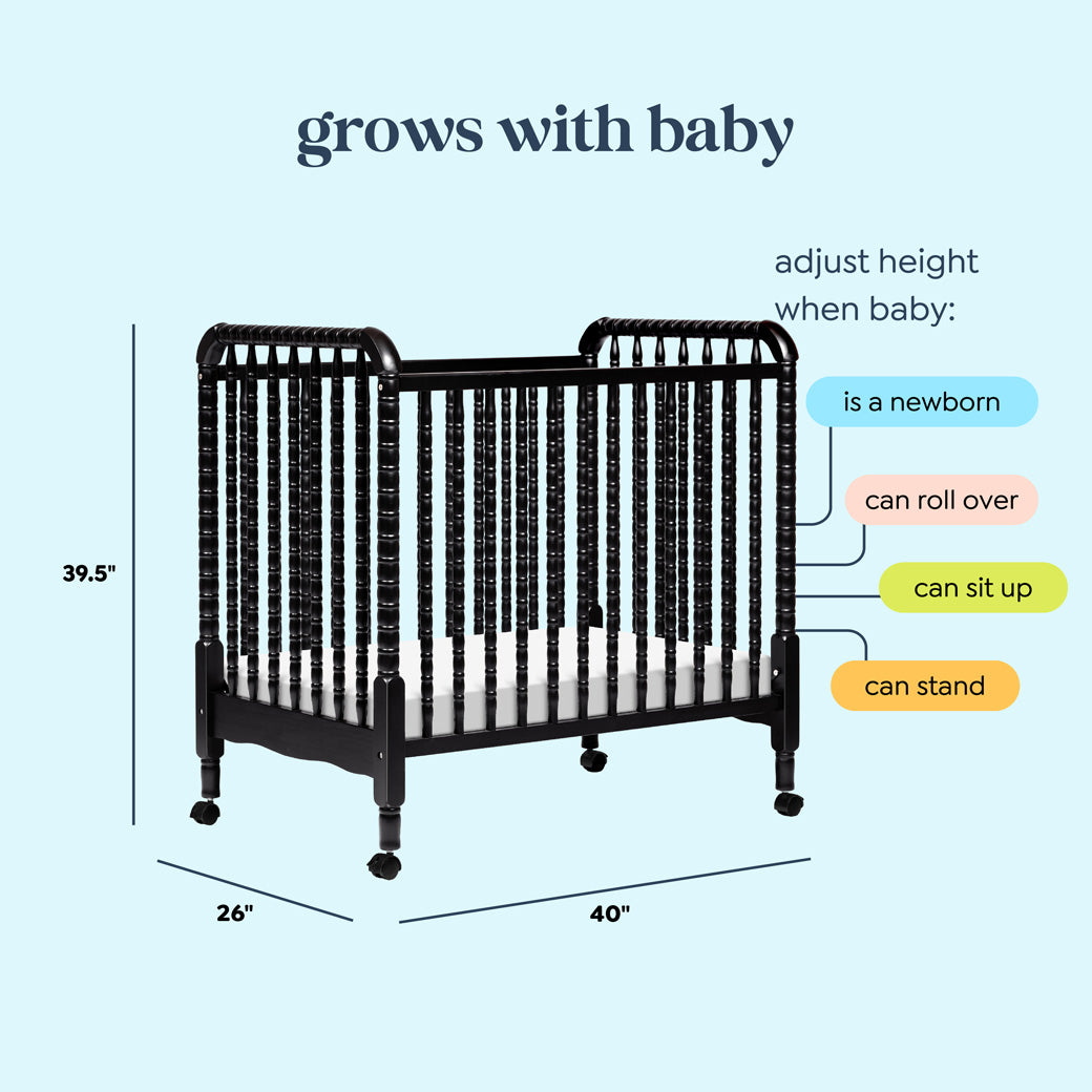 DaVinci Jenny Lind 3-in-1 Convertible Mini Crib | Modern Nursery™