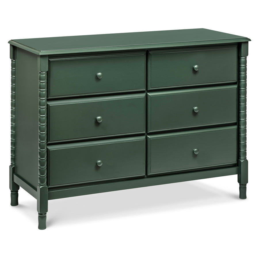 Jenny Lind Spindle 6-Drawer Dresser Forest Green
