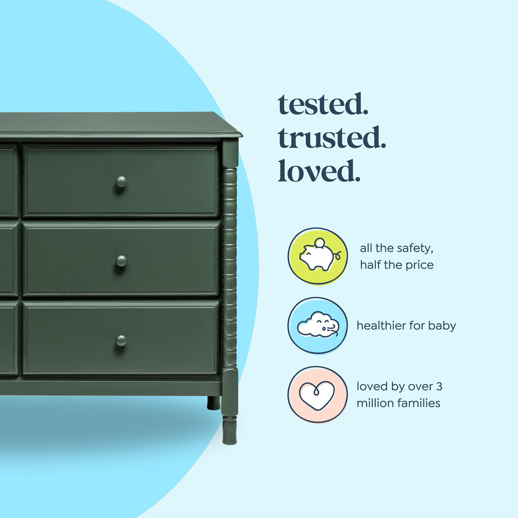 Jenny Lind Spindle 6-Drawer Dresser Ebony