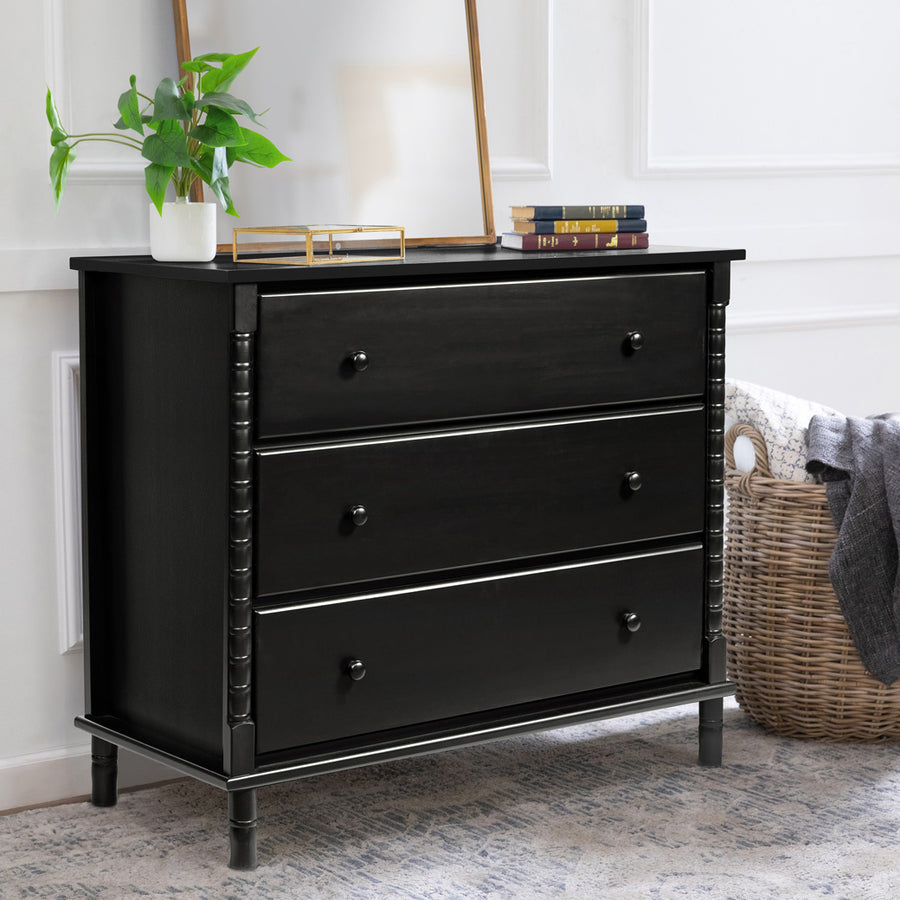 DaVinci Jenny Lind Spindle 3-Drawer Dresser, Ebony Black